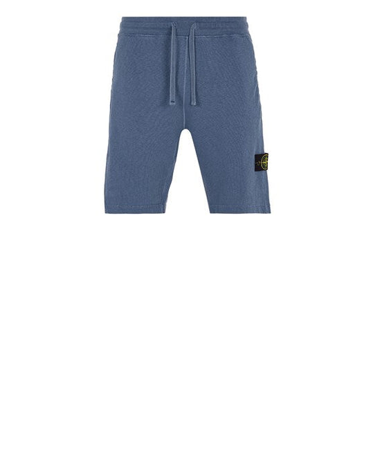 BERMUDA CARGO EN MOLLETON COUPE CLASSIQUE Bleu