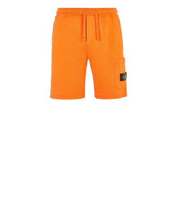 BERMUDA CARGO EN MOLLETON COUPE CLASSIQUE Orange